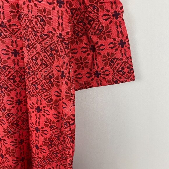 Toad & Co Rosalinda Dress Pockets Cranberry Patchwork Print V Neck Size XL - Picture 8 of 10